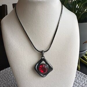 Yves Saint Laurent Red and Black Statement Necklace